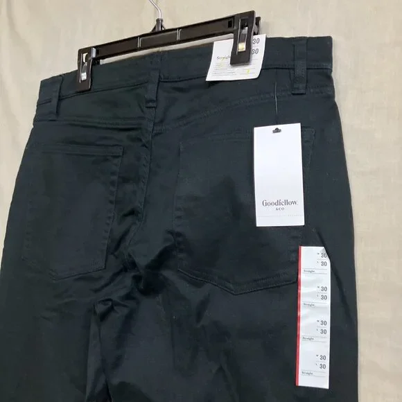 NWT Goodfellow & Co Men's Black Fly Button & Zipper Straight Fit 5-Pocket Pants - Picture 12 of 16